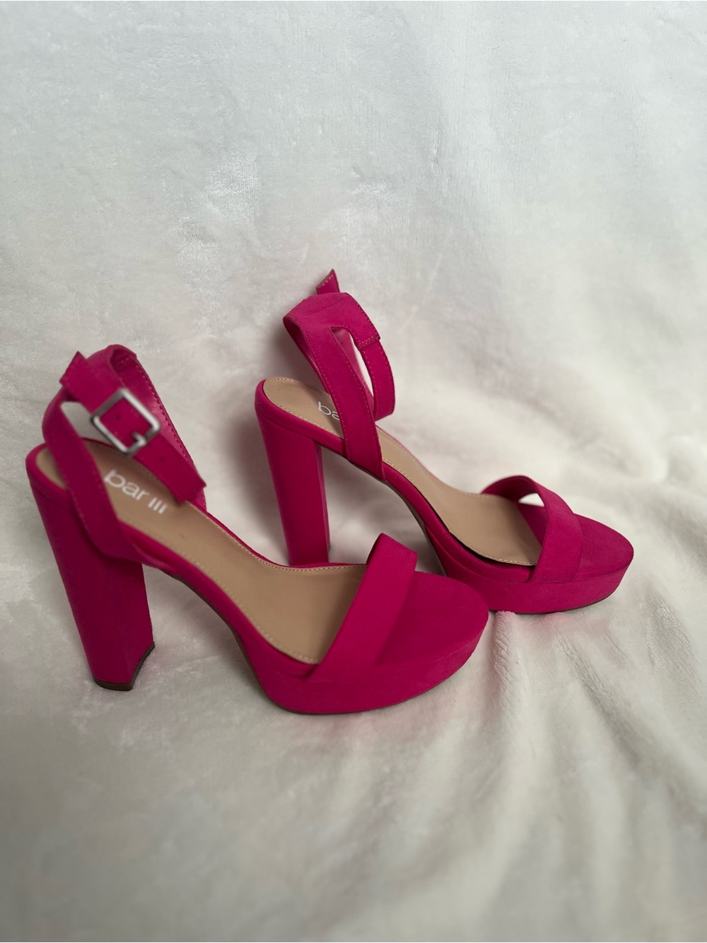 Bar III Hot Pink Chunky Platform Ankle Strap Sandals